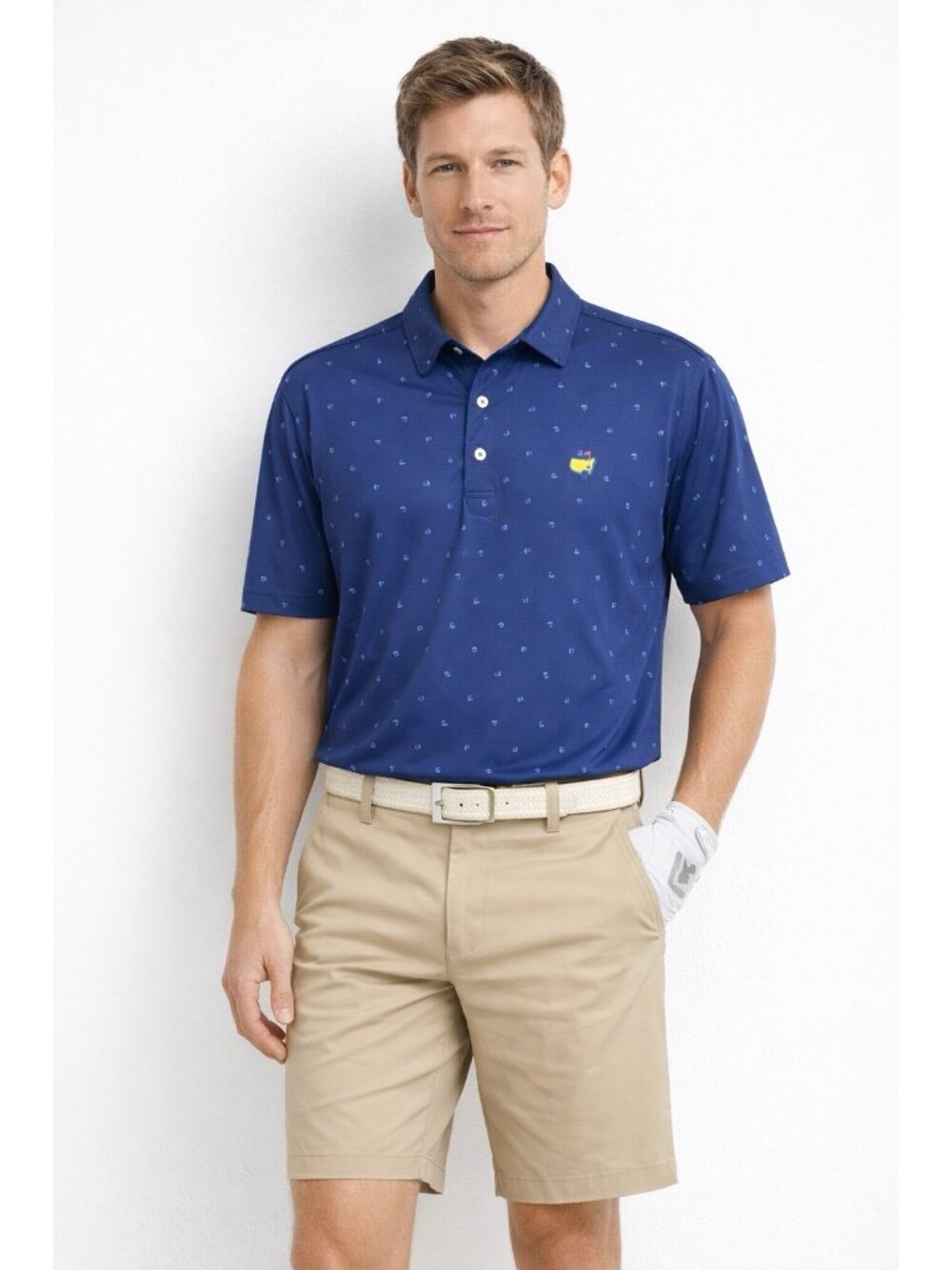MASTERS TECH golf polo blue XL augusta national performance all over print